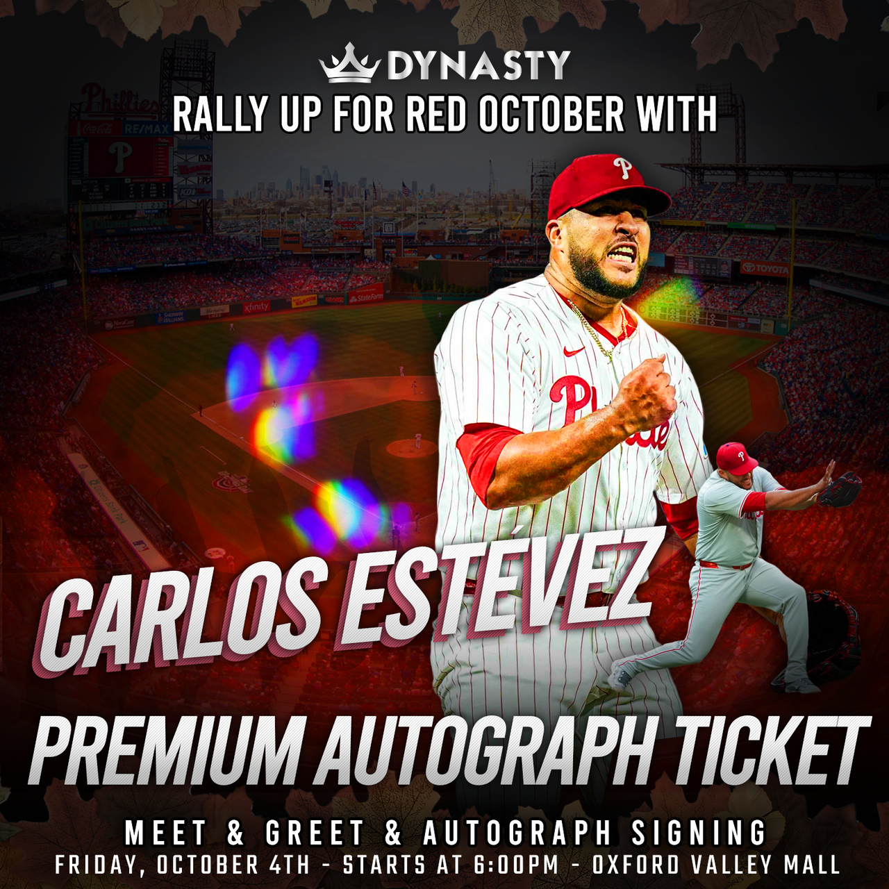 Carlos Estévez Phillies Red October Experience Tickets | Phillies Phundraiser