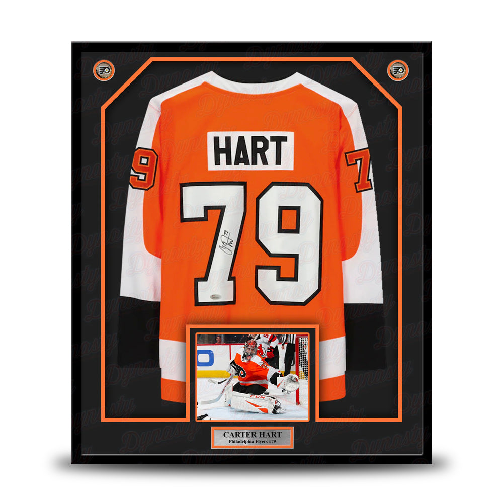 Carter Hart Autographed Philadelphia Flyers Framed Hockey Jersey