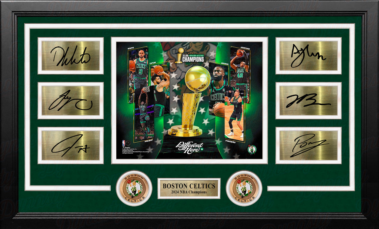 Boston Celtics 2024 NBA Champions 8" x 10" Framed Basketball Collage Photo with Engraved Autographs