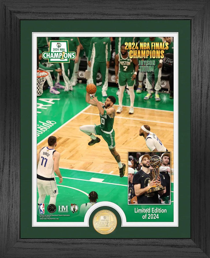 Jayson Tatum Boston Celtics Highland Mint 2024 NBA Champions 13" x 16" Trophy Raising Photo Mint