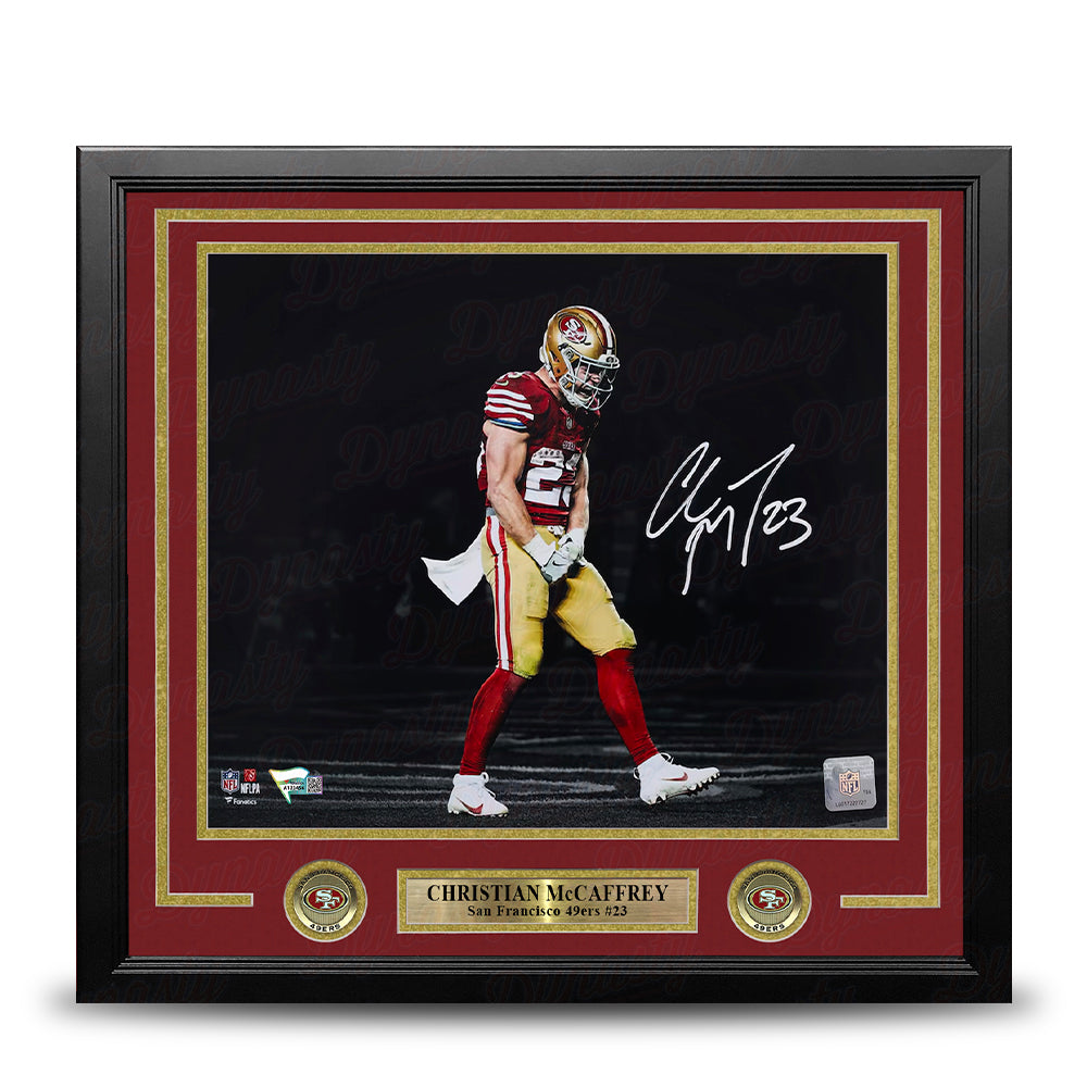 Christian McCaffrey San Francisco 49ers Autographed 11" x 14" Framed Blackout Football Photo