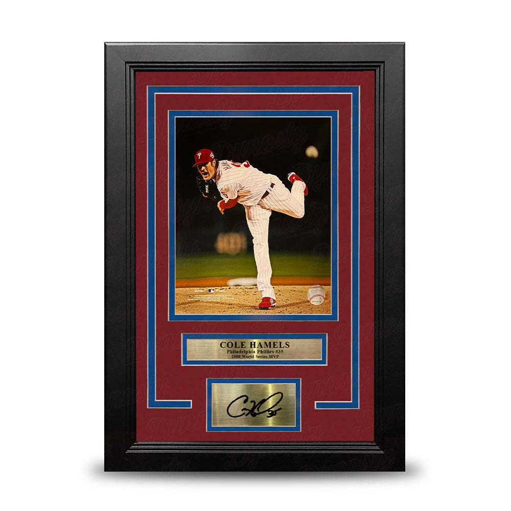 Cole Hamels 2008 World Series Philadelphia Phillies 8" x 10" Framed Photo with Engraved Autograph