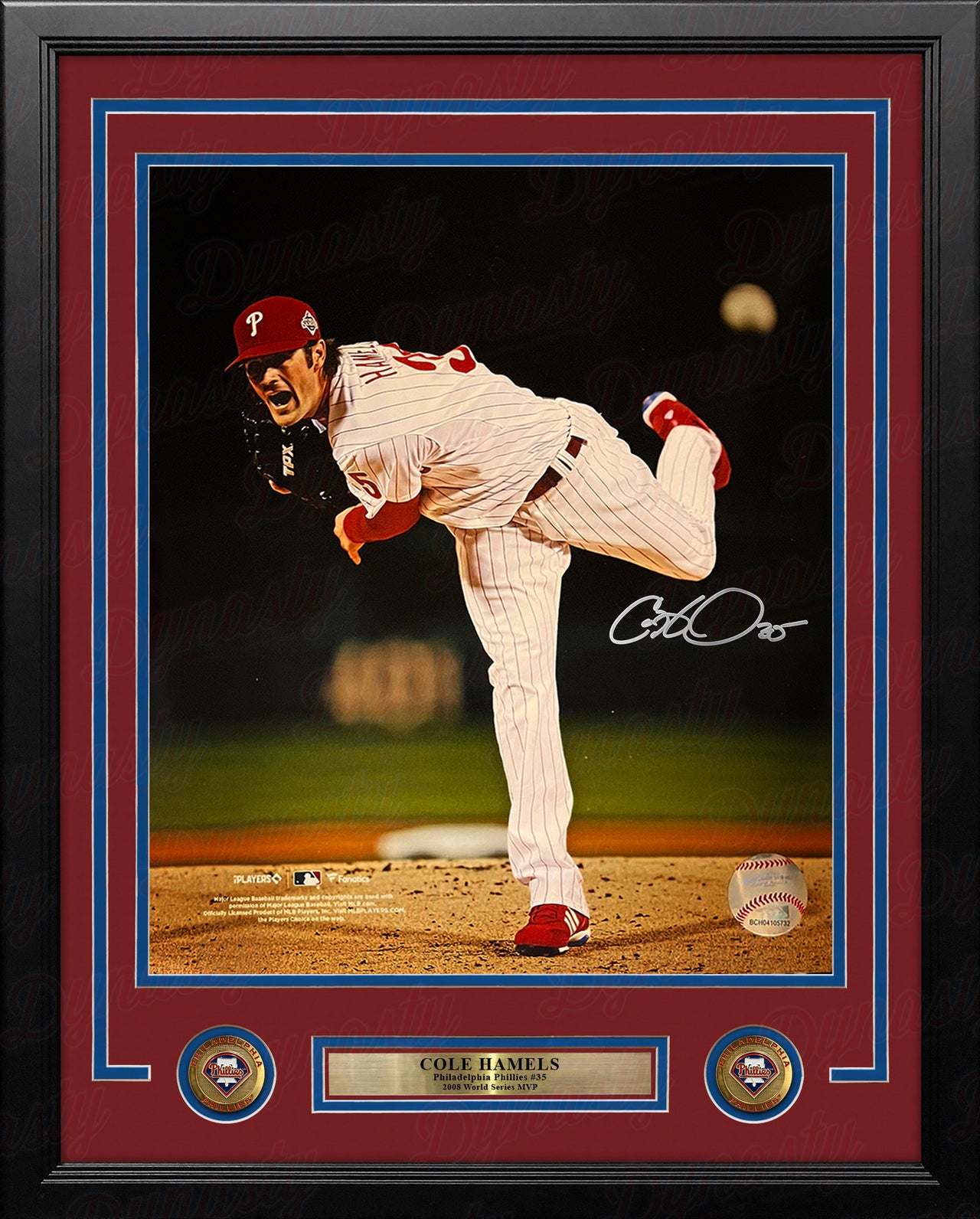 Cole Hamels 2008 World Series Philadelphia Phillies Autographed 16" x 20" Framed Baseball Photo