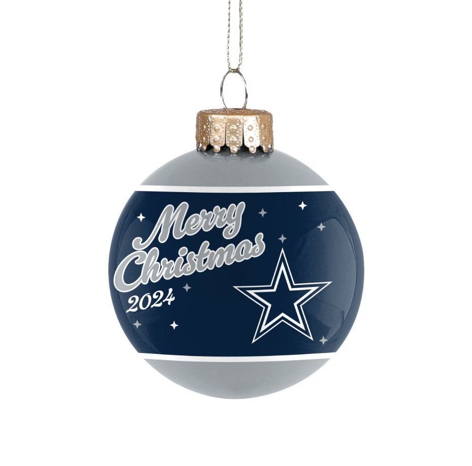 Dallas Cowboys 2024 Holiday Glass Ball Ornament