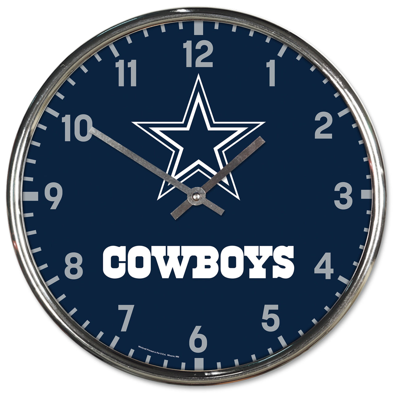 Dallas Cowboys Round Chrome Clock