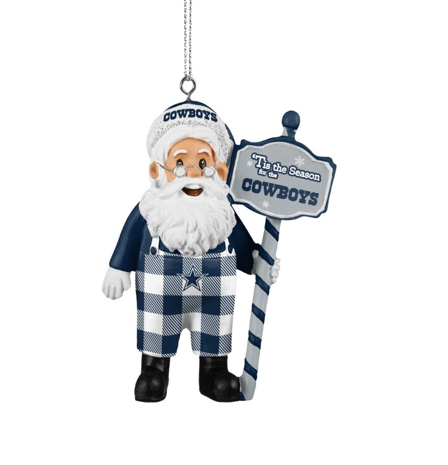 Dallas Cowboys Santa Overalls Ornament