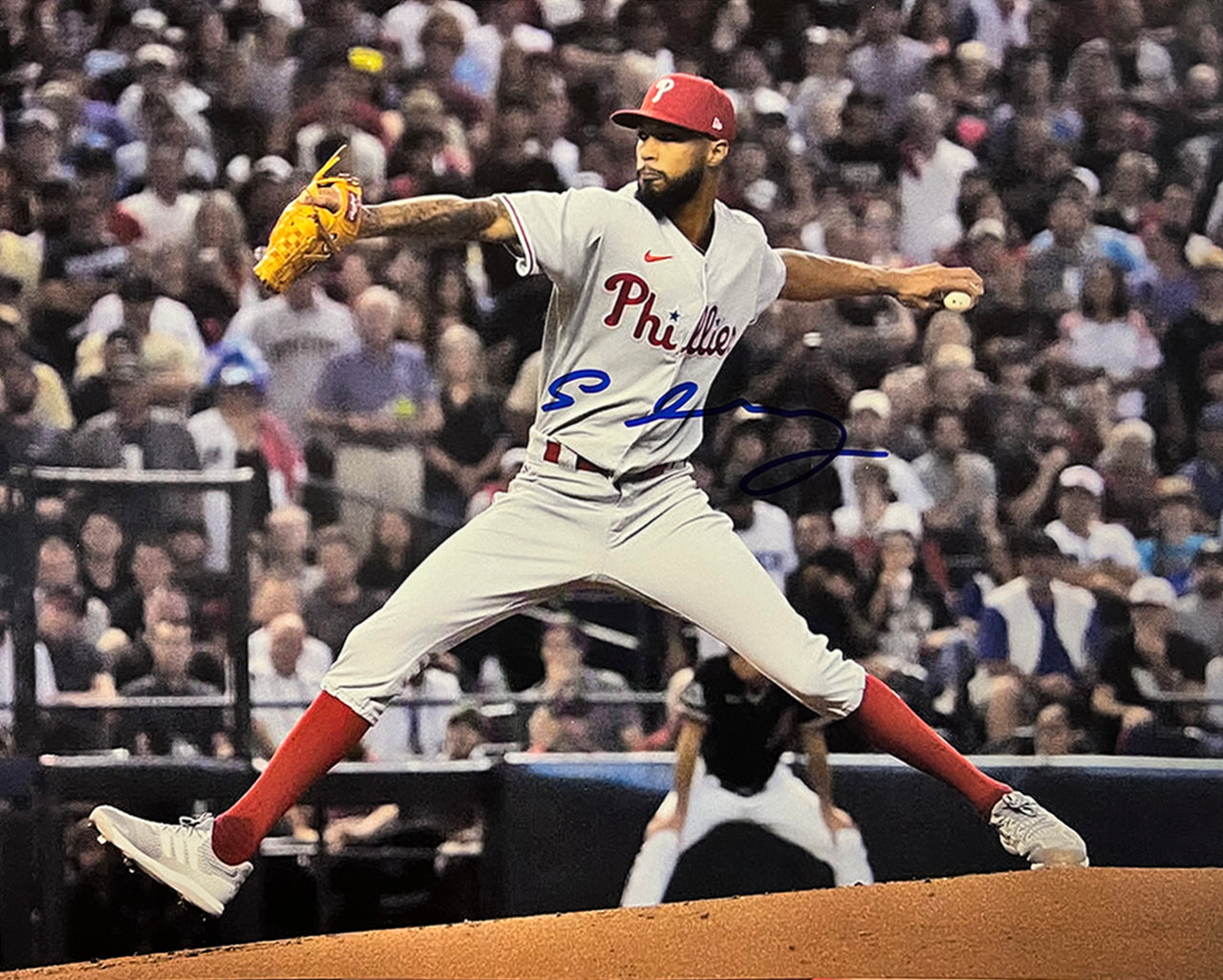 Cristopher Sanchez in Action Autographed Philadelphia Phillies 11" x 14" Baseball Photo