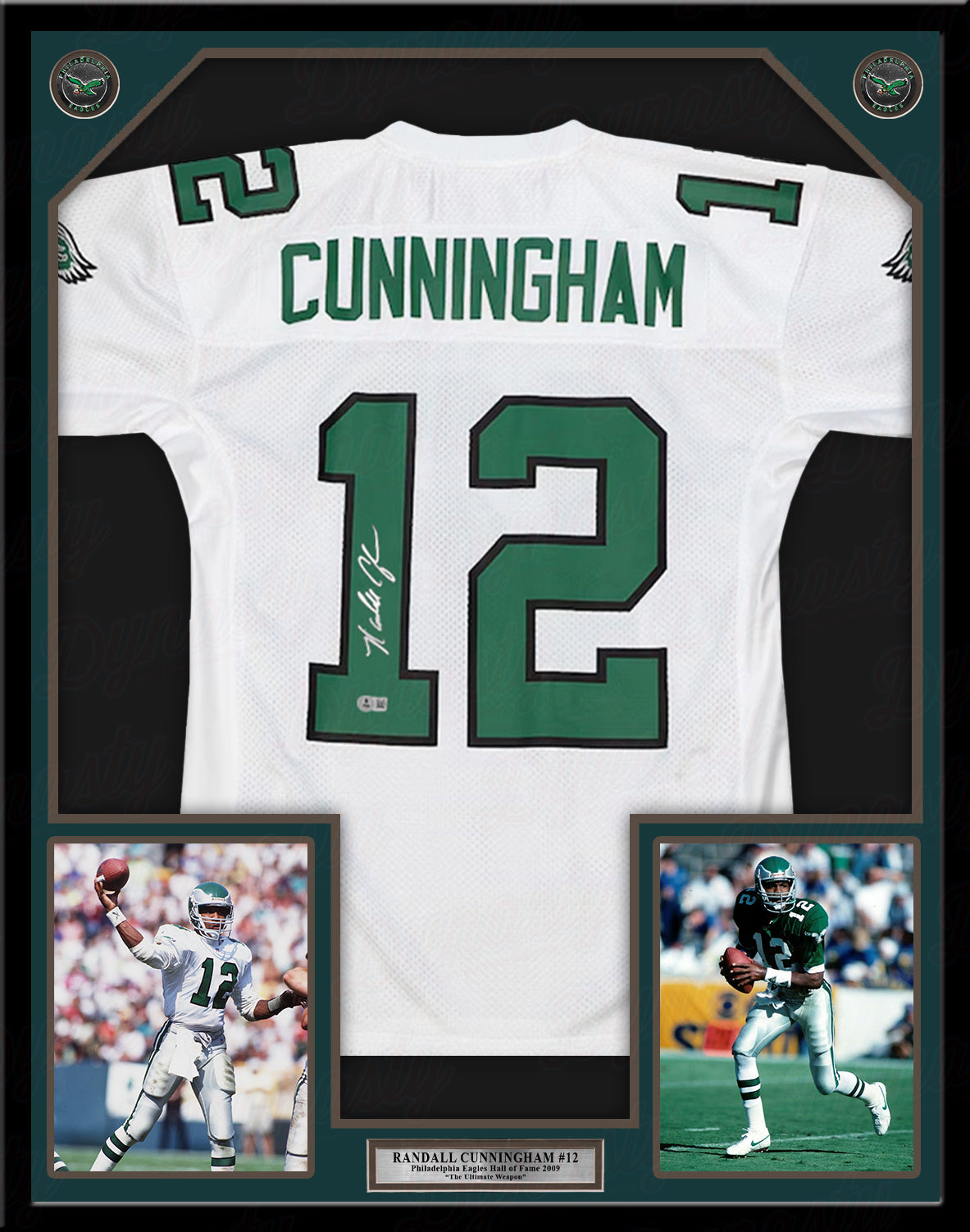 Randall Cunningham Philadelphia Eagles Autographed Framed Mitchell & Ness White Throwback Jersey