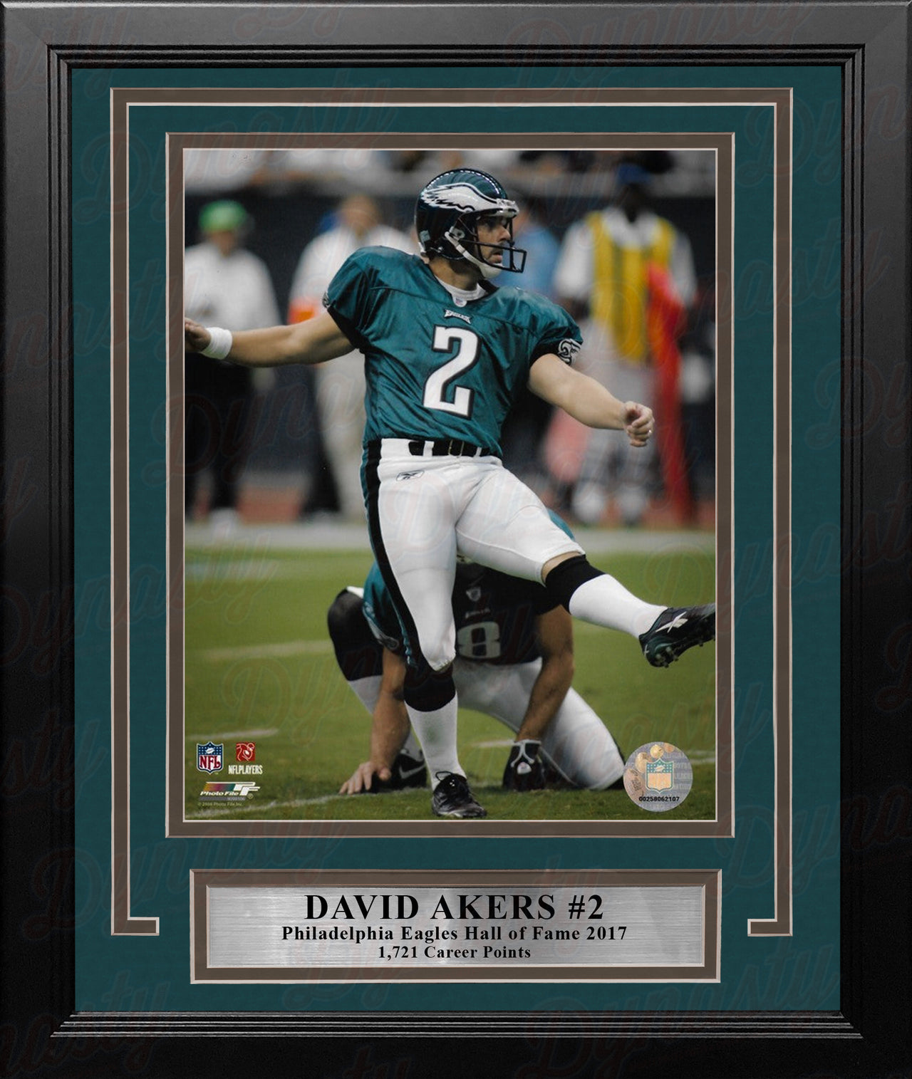 David Akers Kicking Action Philadelphia Eagles 8" x 10" Framed Football Photo