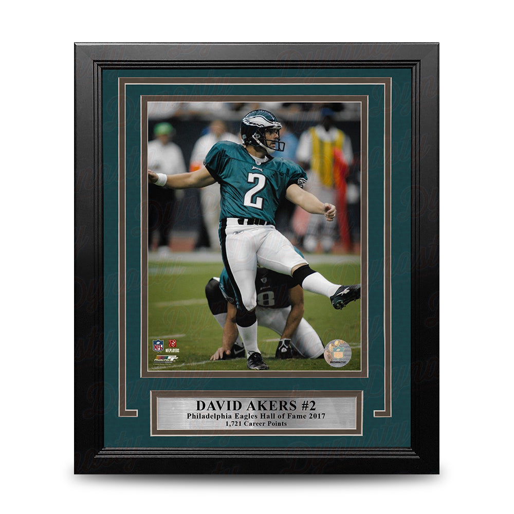 David Akers Kicking Action Philadelphia Eagles 8" x 10" Framed Football Photo