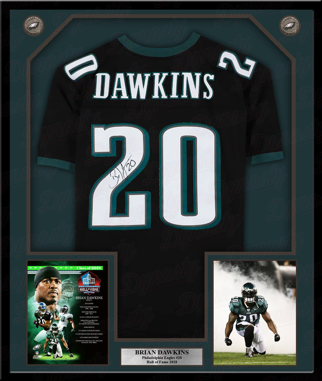 Brian Dawkins #20 Philadelphia Eagles Green Hockey Jersey Hoodie