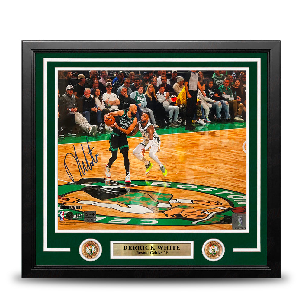 Derrick White v. Lillard Boston Celtics Autographed 16" x 20" Framed Basketball Photo