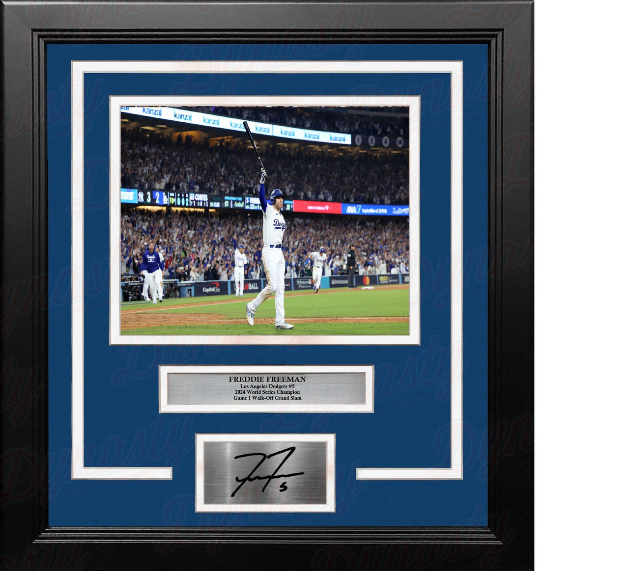 Freddie Freeman Walk-Off Grand Slam LA Dodgers 8x10 Framed Landscape Photo with Engraved Autograph