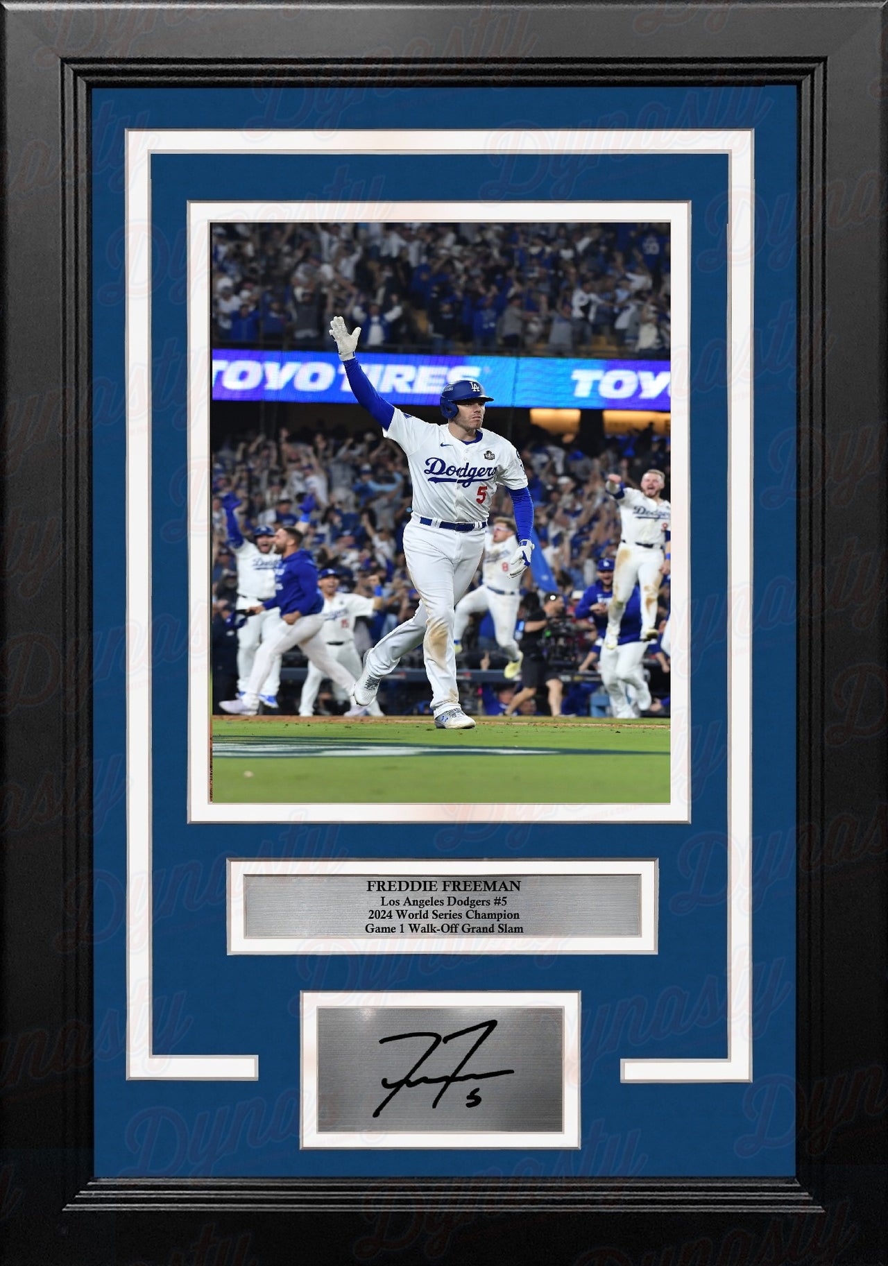 Freddie Freeman Walk-Off Grand Slam LA Dodgers 8x10 Framed Portrait Photo with Engraved Autograph