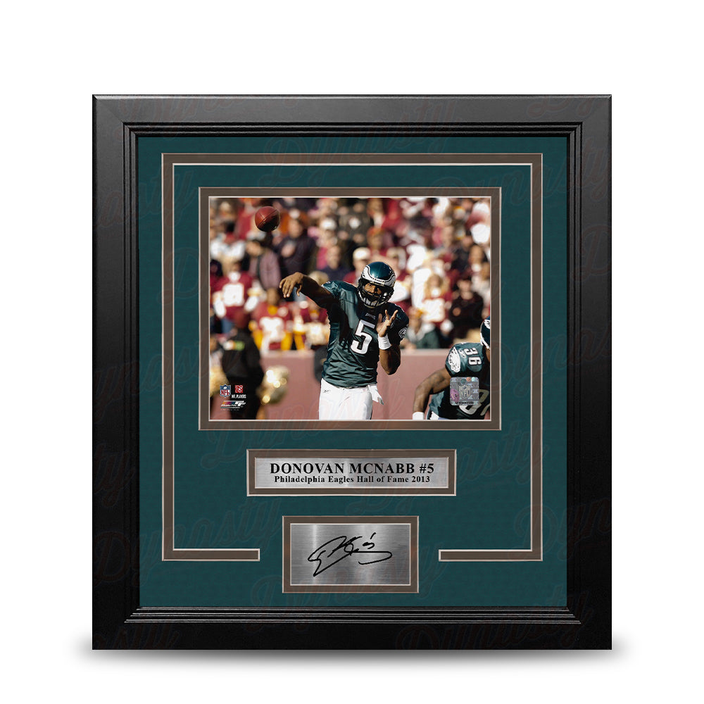 Donovan McNabb in Action Philadelphia Eagles 8" x 10" Framed Football Photo with Engraved Autograph