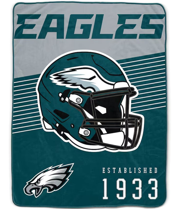 Philadelphia Eagles 60" x 80" Helmet Stripes Royal Plush Blanket