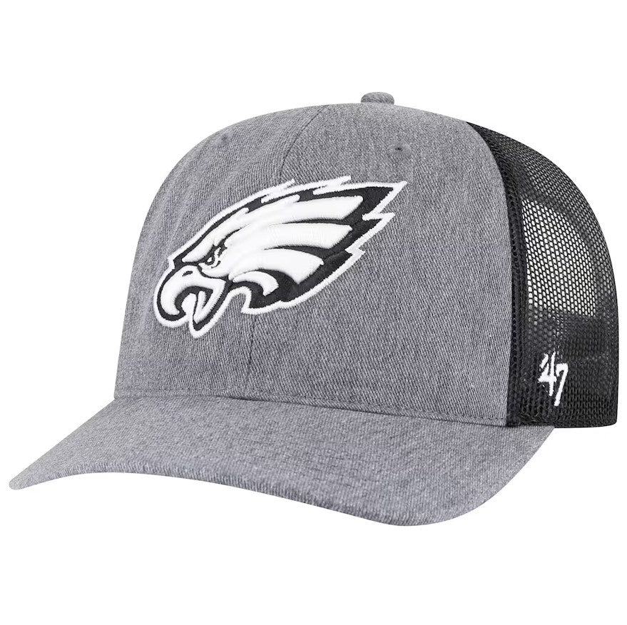 Philadelphia Eagles '47 Carbon Trucker Adjustable Hat - Heather Charcoal