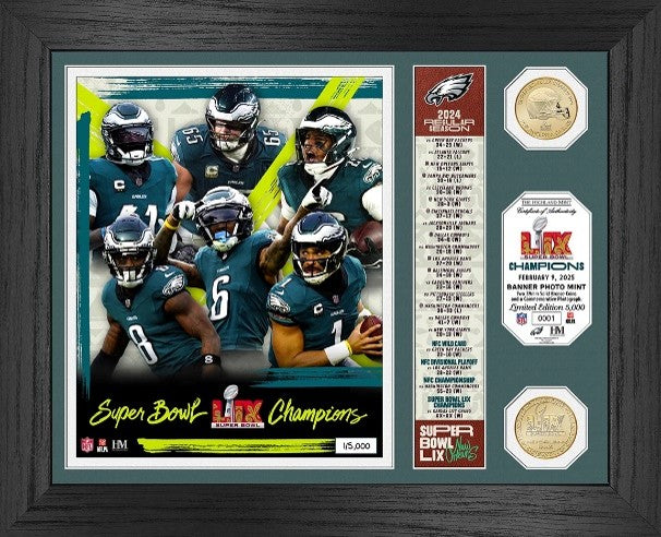 Philadelphia Eagles Super Bowl LIX Champions Bronze Coin Banner Photo Mint