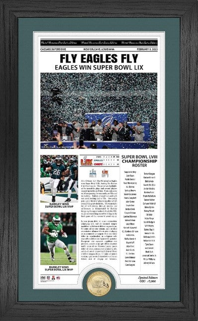 Philadelphia Eagles Super Bowl LIX Champions Front Page Cover Bronze Coin Photo Mint