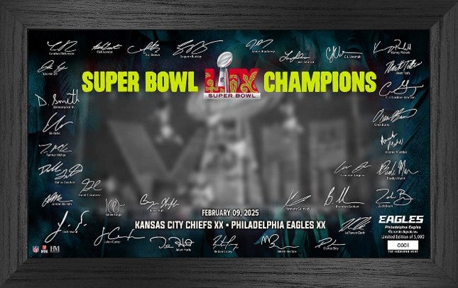 Philadelphia Eagles Super Bowl LIX Champions Signature Gridiron Frame