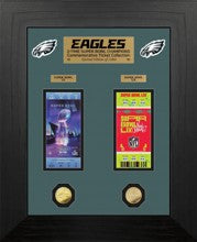 Philadelphia Eagles Deluxe Super Bowl Ticket Collection Gold Coin Photo Mint