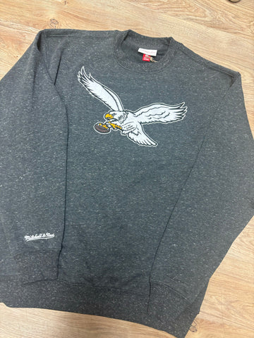 Philadelphia Eagles Throwback Heritage Snow Wash Fleece Crew Sweatshirt