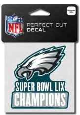 Philadelphia Eagles Super Bowl LIX Champions 4" x 4" Decal