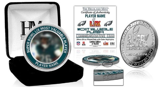 Philadelphia Eagles Super Bowl LIX MVP Silver Mint Coin