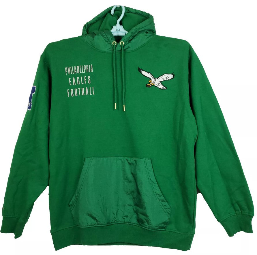 Philadelphia Eagles Mitchell & Ness Kelly Green OG 2.0 Vintage Logo Fleece Pullover Hoodie