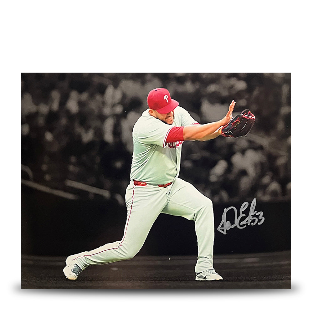 Carlos Estevez Kamehameha Pose Autographed Philadelphia Phillies 8" x 10" Blackout Baseball Photo