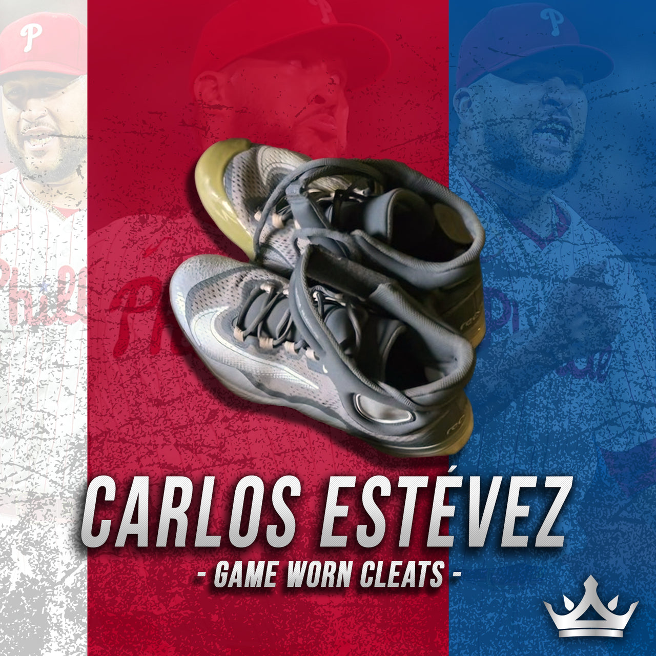 Carlos Estévez Philadelphia Phillies 2024 Game-Worn Dark Grey Cleats