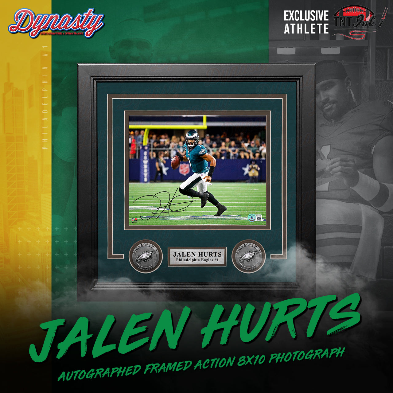 Jalen Hurts Autographed Philadelphia Eagles Framed Nike Jersey | Pre-Sale  Opportunity - Green / 22 NFC Champs