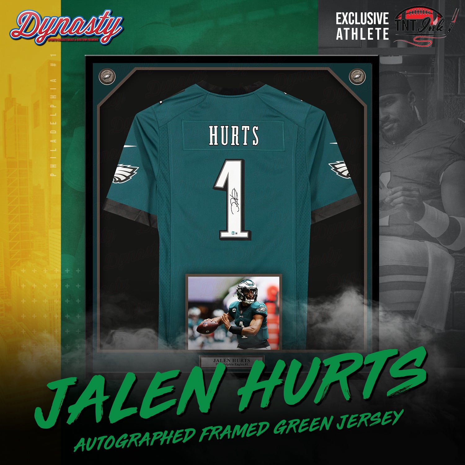 Jalen Hurts Philadelphia Eagles Autographed Framed White Jersey - JSA  Authenticated