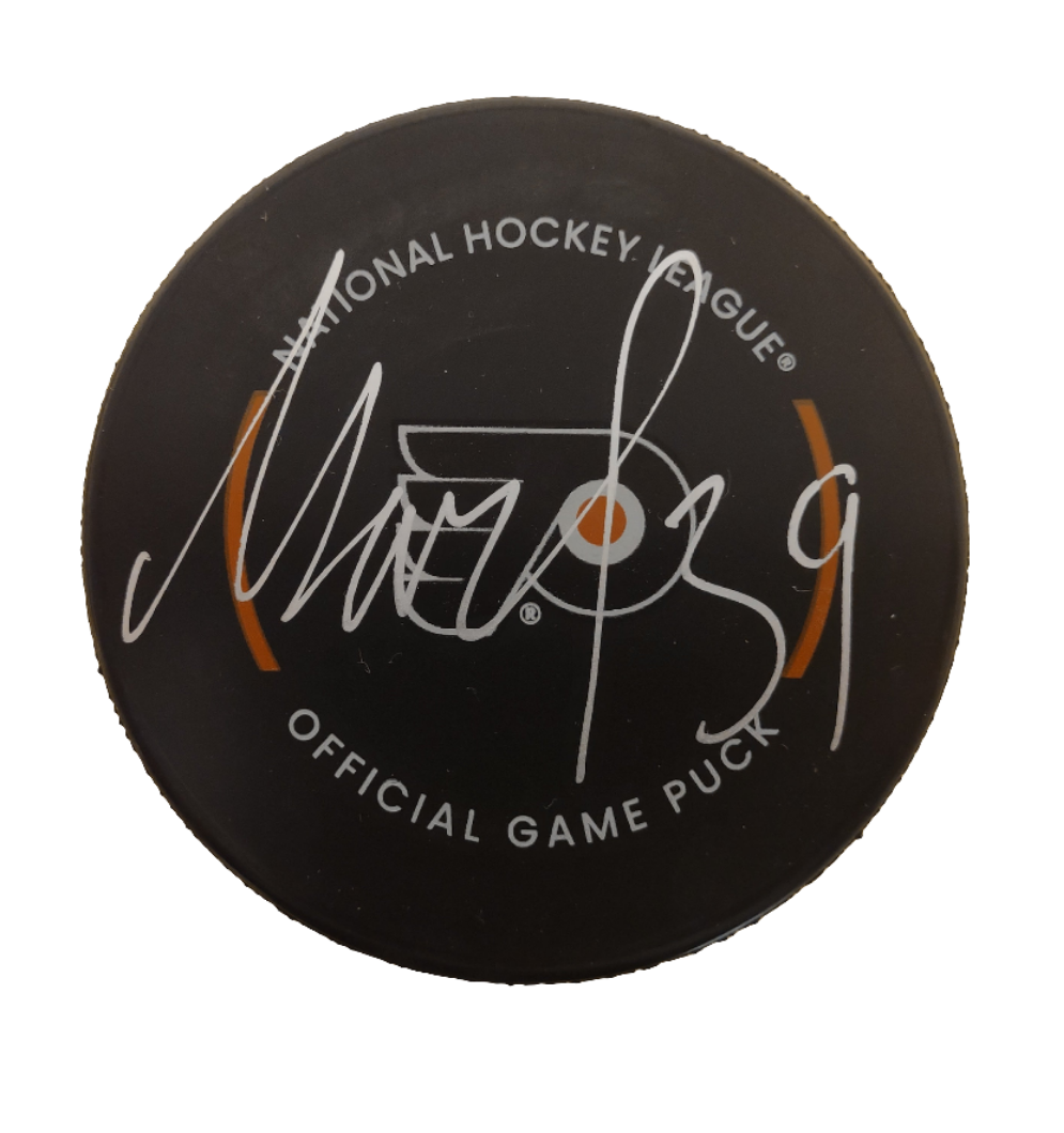 Matvei Michkov Philadelphia Flyers Autographed Official Game Puck - Silver Signature