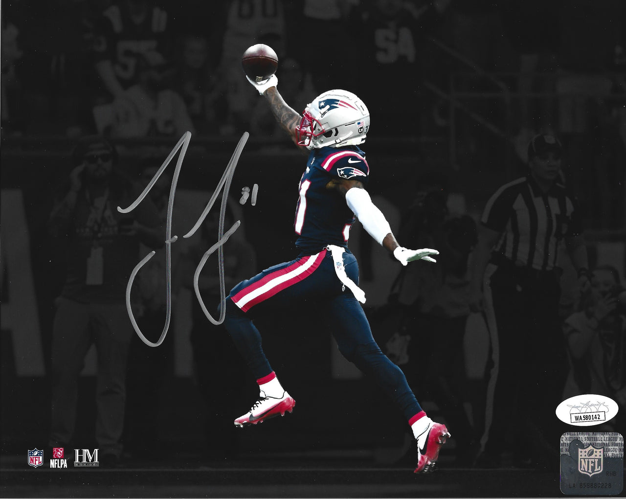 Jonathan Jones Interception Return New England Patriots Autographed 11" x 14" Football Photo