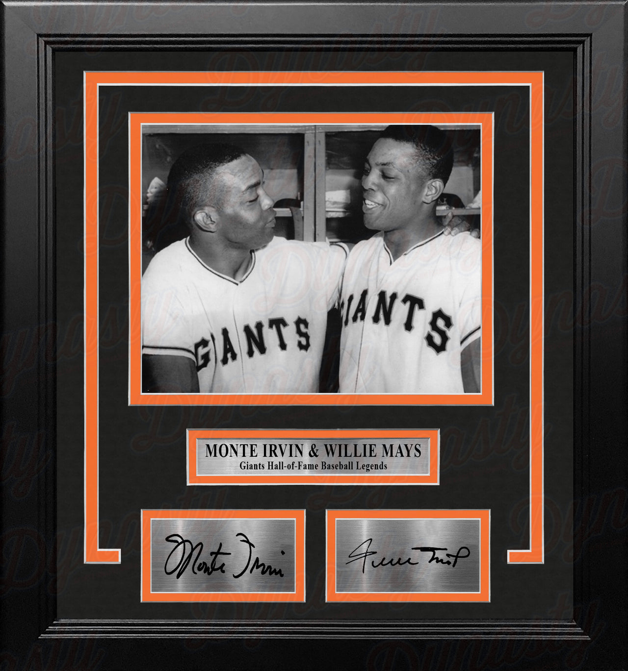 Monte Irvin and Willie Mays New York Giants 8x10 Framed Baseball Photo with Engraved Autographs