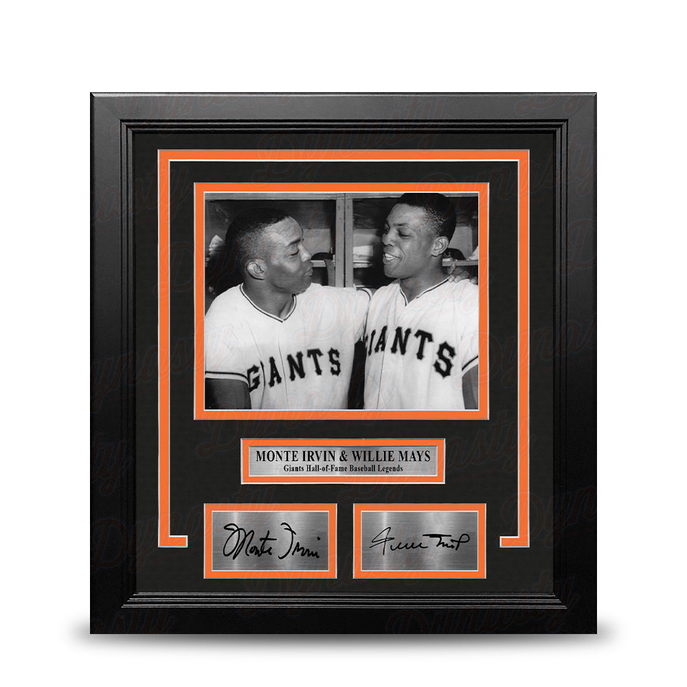 Monte Irvin and Willie Mays New York Giants 8x10 Framed Baseball Photo with Engraved Autographs