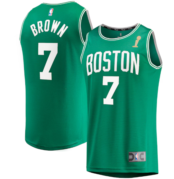 Jaylen Brown Boston Celtics Youth 2024 NBA Finals Champions Fast Break Replica Player Jersey