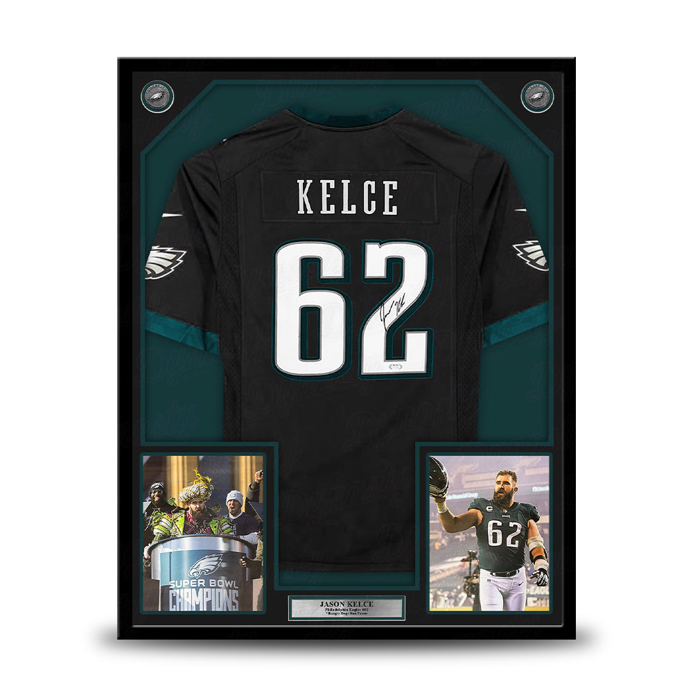 Jason Kelce Philadelphia Eagles Autographed Framed Black Nike Game Jersey