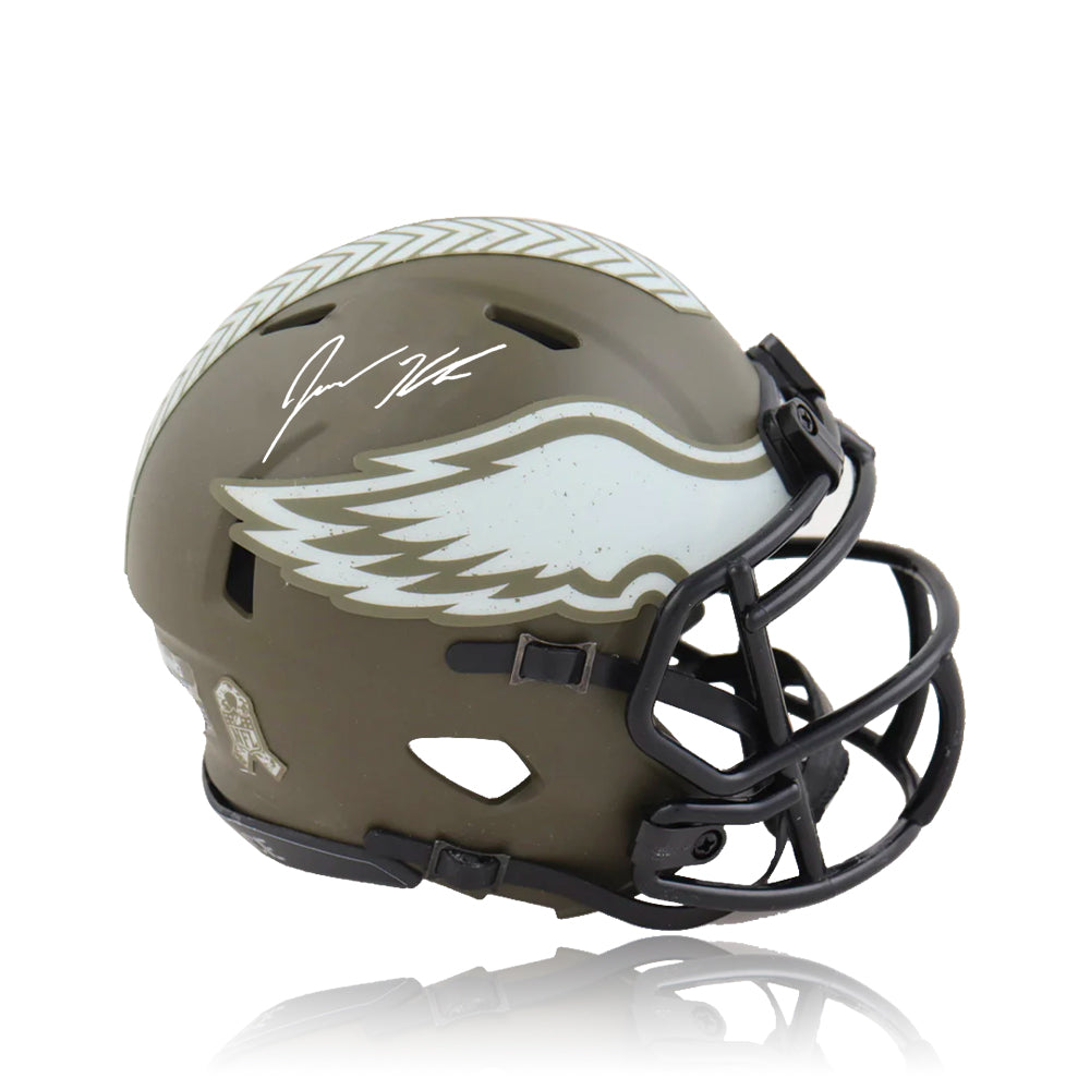 Jason Kelce Philadelphia Eagles Autographed Salute to Service Helmet