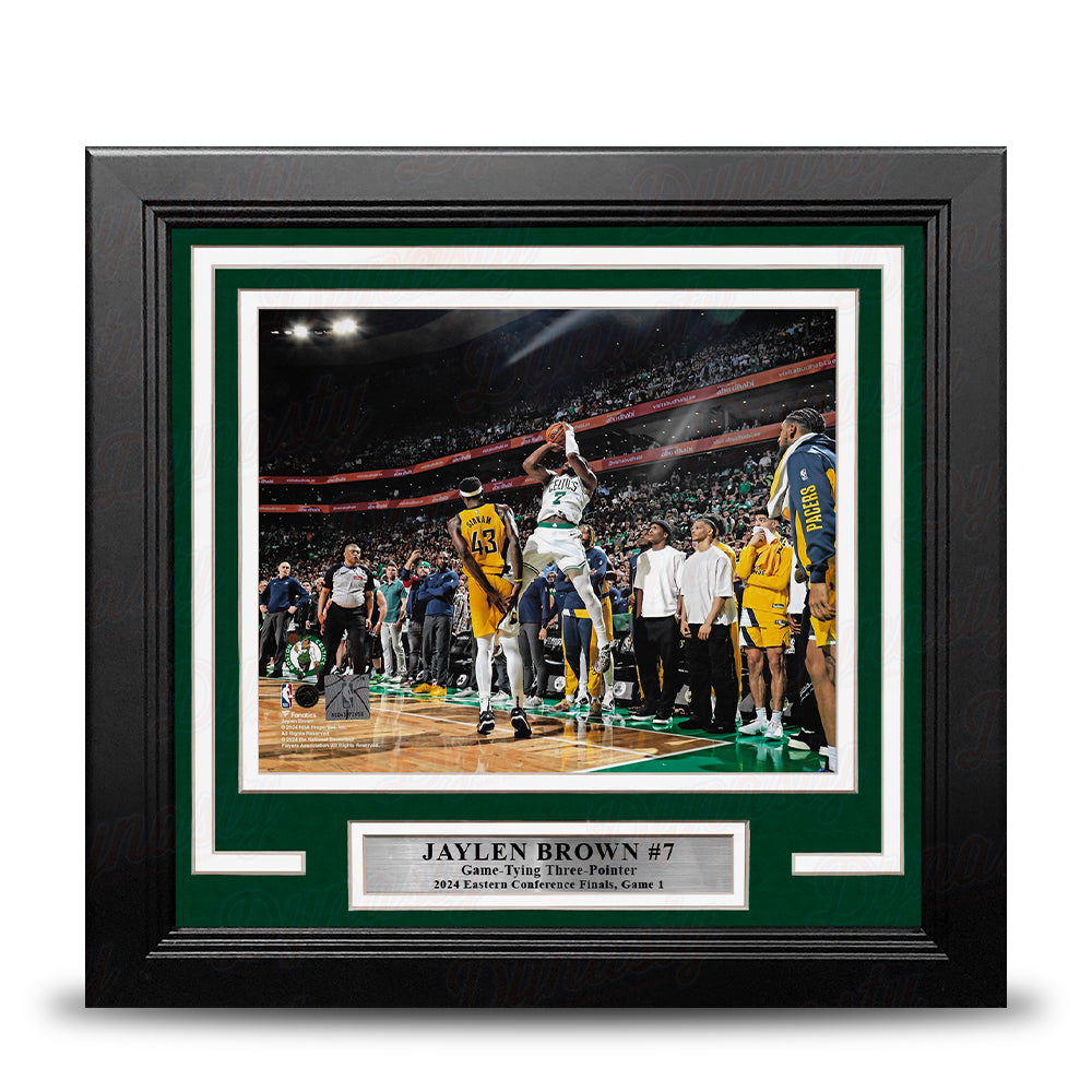 Jaylen Brown Game-Tying 3-Pointer Boston Celtics 8" x 10" Framed 2024 Conference Finals Photo