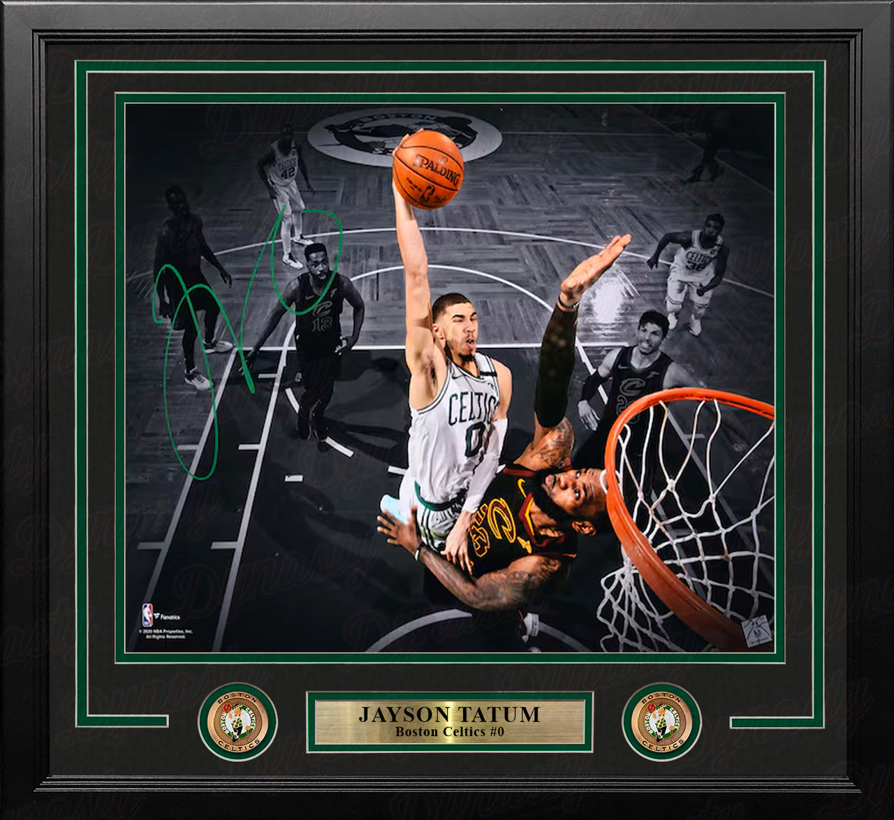 Jayson Tatum Slam Dunk v. LeBron Boston Celtics Autographed 16x20 Framed Spotlight Basketball Photo