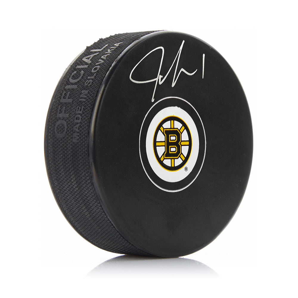 Jeremy Swayman Boston Bruins Autographed Hockey Puck