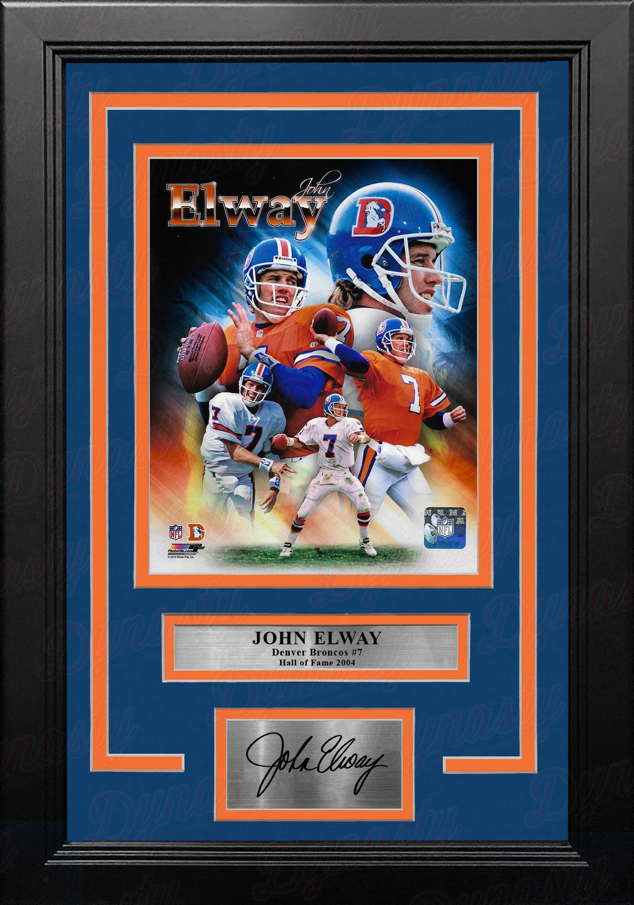 John Elway Denver Broncos 8" x 10" Framed Football Collage Photo with Engraved Autograph