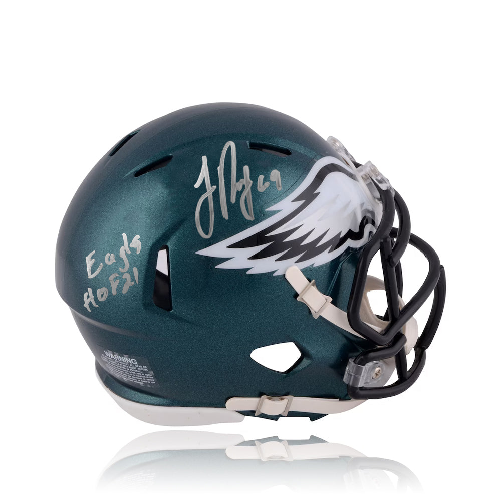 Jon Runyan Philadelphia Eagles Autographed Mini-Helmet Inscribed Eagles Hall of Fame