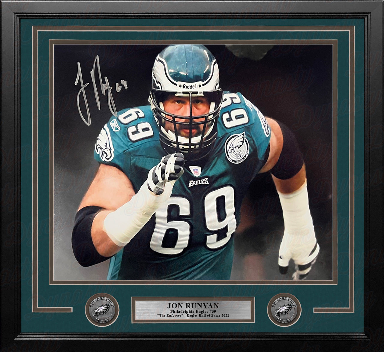 Jon Runyan in the Tunnel Autographed Philadelphia Eagles 11" x 14" Framed Football Photo