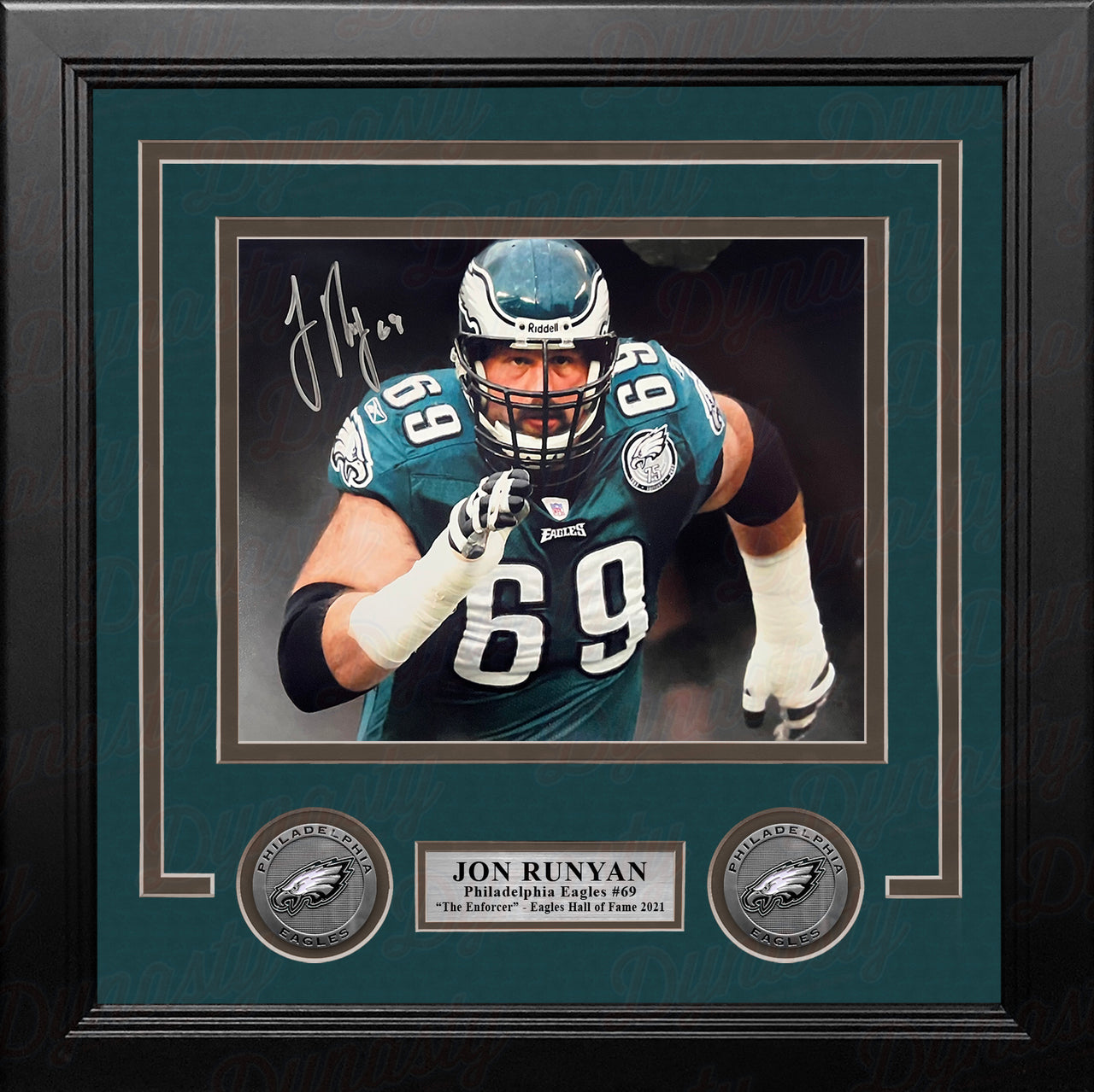 Jon Runyan in the Tunnel Autographed Philadelphia Eagles 8" x 10" Framed Football Photo