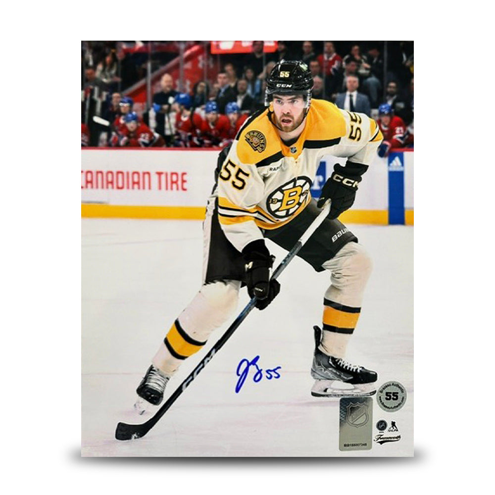 Justin Brazeau in Action Boston Bruins Autographed 8" x 10" Hockey Photo