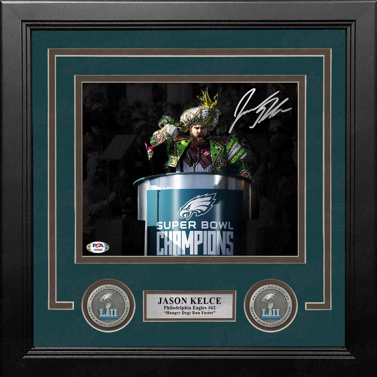 Jason Kelce Super Bowl Speech Philadelphia Eagles Autographed 8" x 10" Framed Spotlight Photo