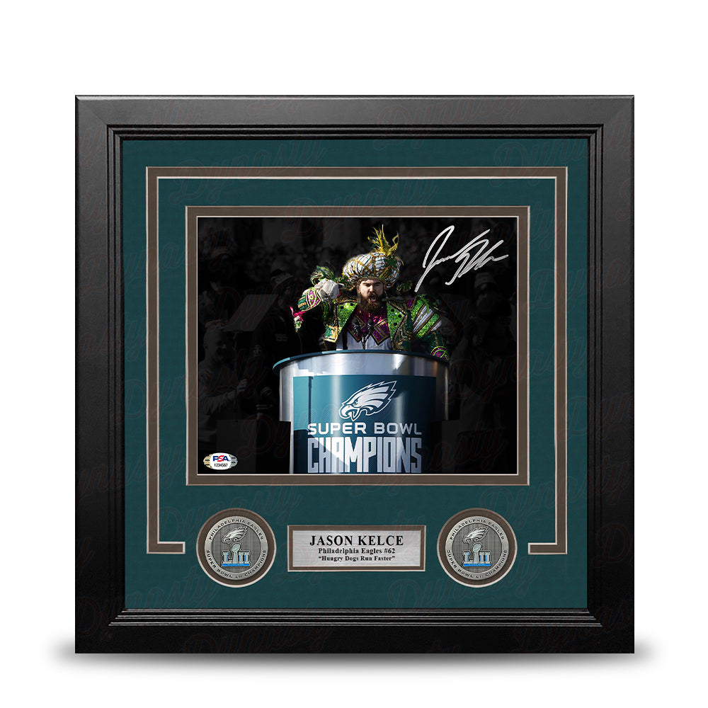 Jason Kelce Super Bowl Speech Philadelphia Eagles Autographed 8" x 10" Framed Spotlight Photo